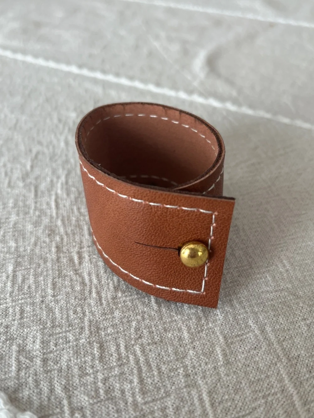 Brown Faux Leather Napkin Rings